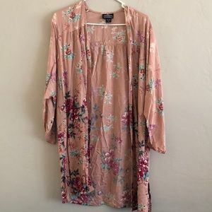 Pink floral cardigan